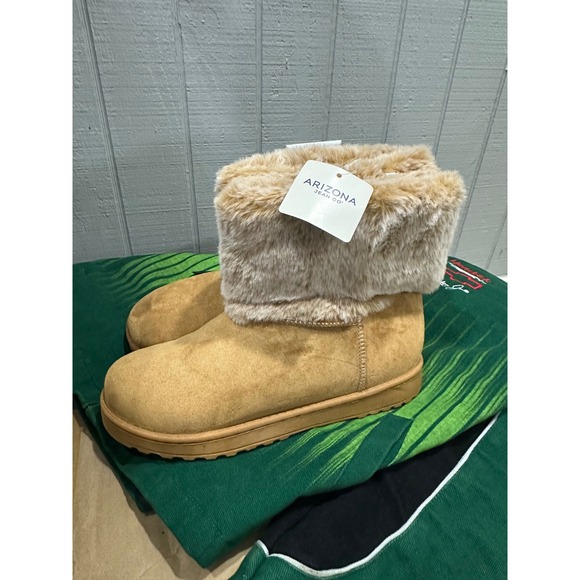 Arizona Jean Co. Womens Faux Fur Cozy Ankle Winter Boots - Size 10 Medium - Picture 1 of 5